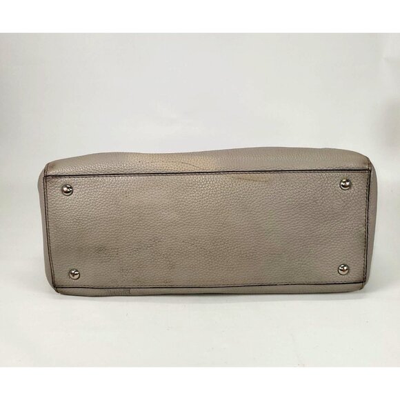 Michael Kors Women's Grey Leather Dome Satchel 1522 - Picture 8 of 15